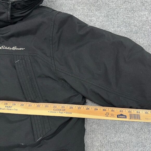 Eddie Bauer Jacket Mens 2XL Black Parka Coat Down Waterproof Hooded WeatherEdge - Picture 8 of 13